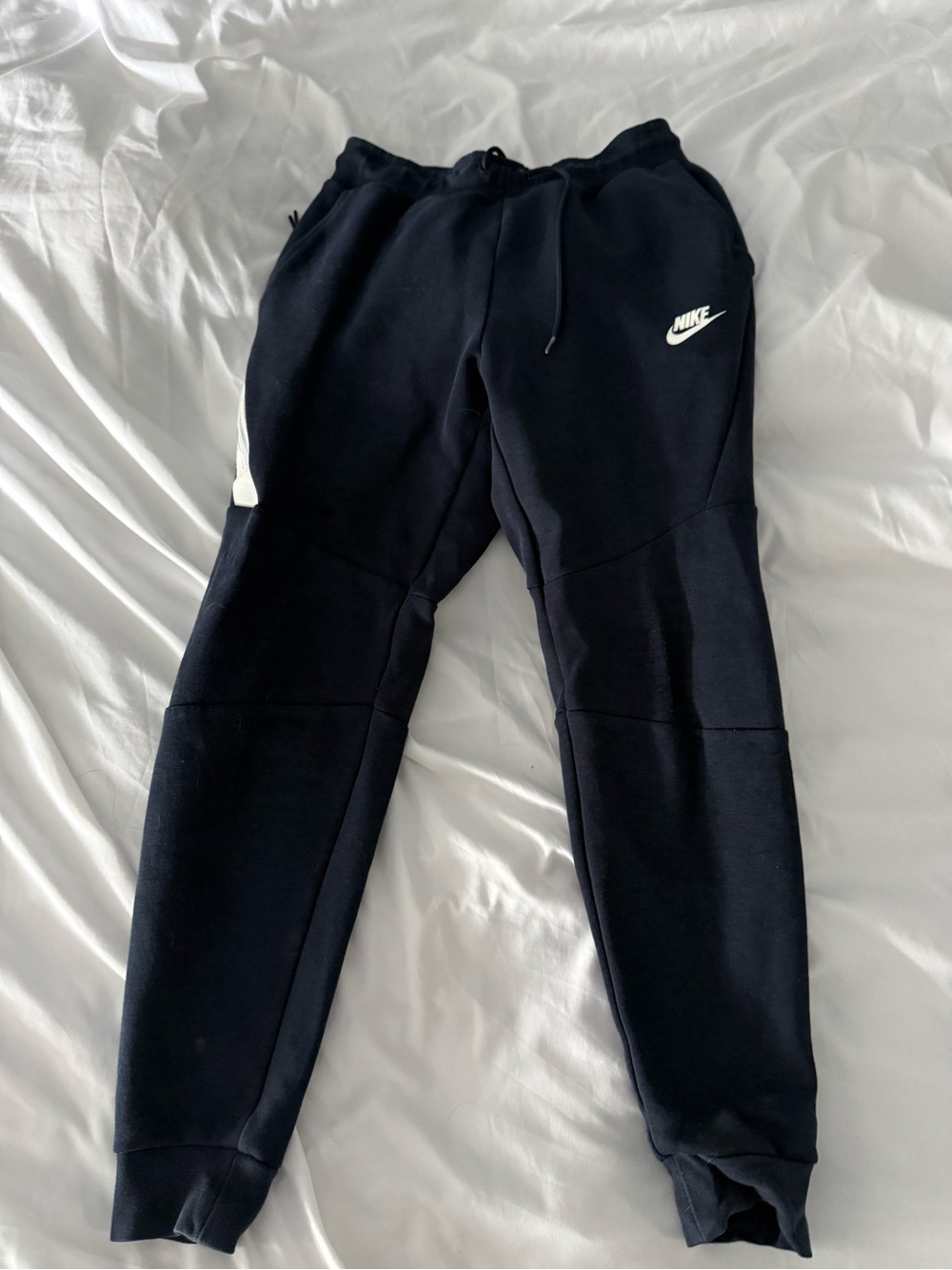 Nike navy Jogger Pants with White Swoosh